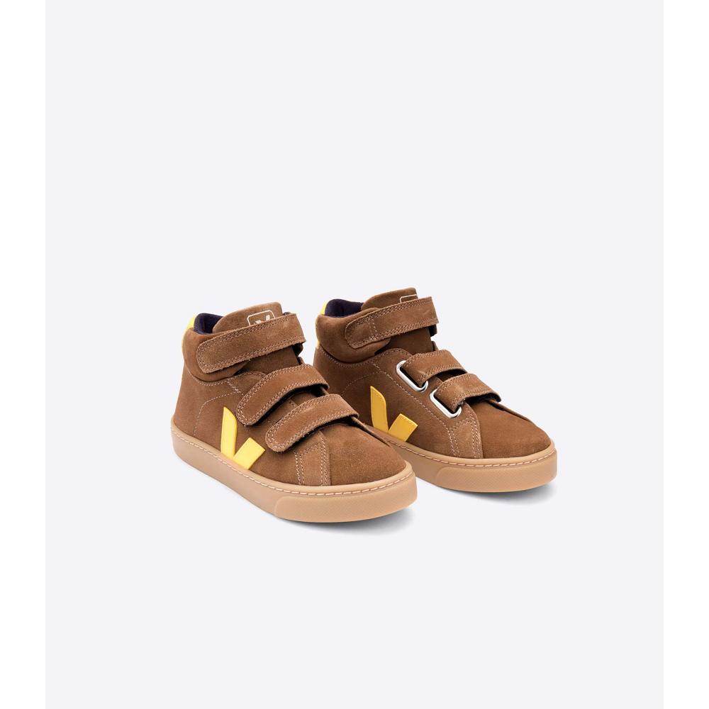 Kids' Veja ESPLAR MID SUEDE High Tops Coffee | ZA 696LIS